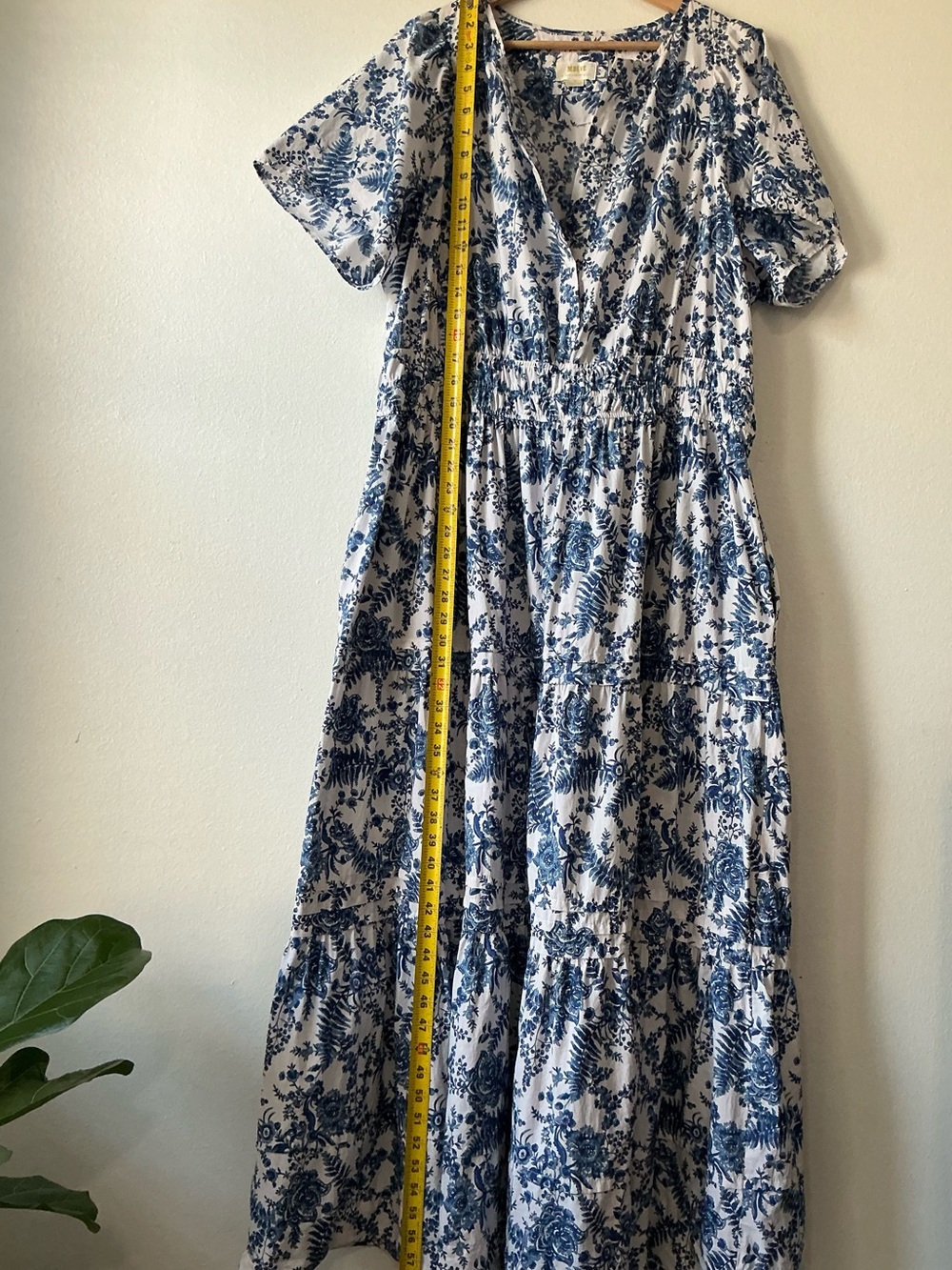 Anthropologie Maeve Smocked Floral Toile Tiered Dress 2X - Picture 12 of 16